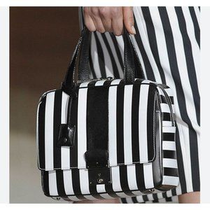 Marc Jacobs Black and White Striped Tote
